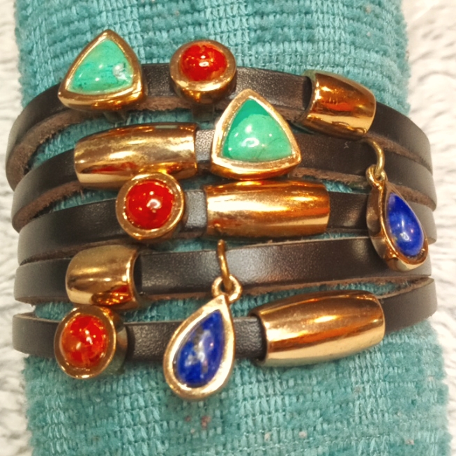 Studio Barse Multi Strand Leather Bracelet 59$